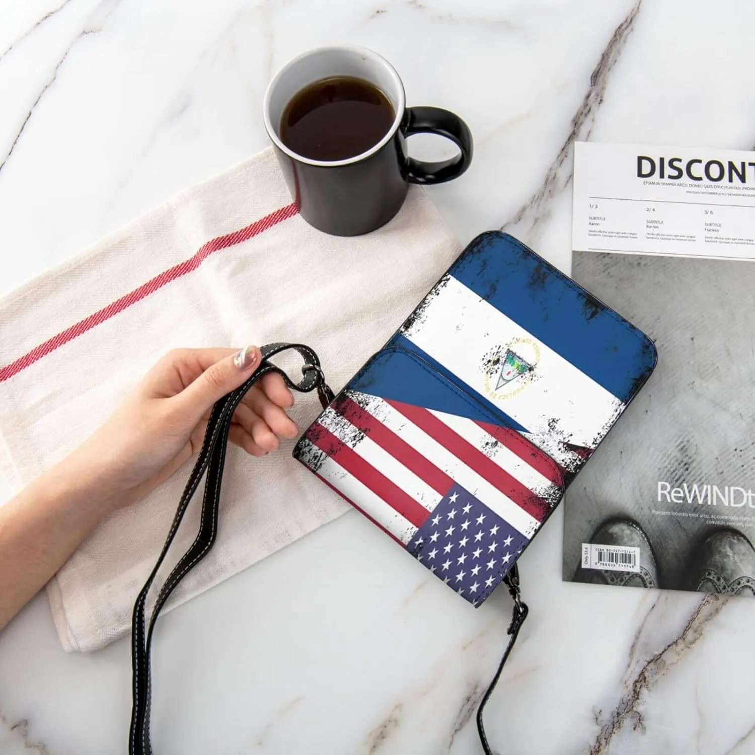 Pride Rainbow American Flag LGBT Leather Crossbody Cell Phone Purse Small Wallet Bags Adjustable Phone Bag for Women