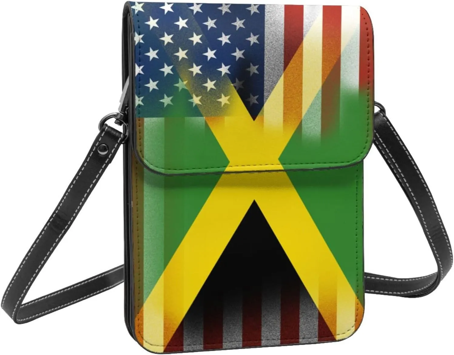 Pride Rainbow American Flag LGBT Leather Crossbody Cell Phone Purse Small Wallet Bags Adjustable Phone Bag for Women