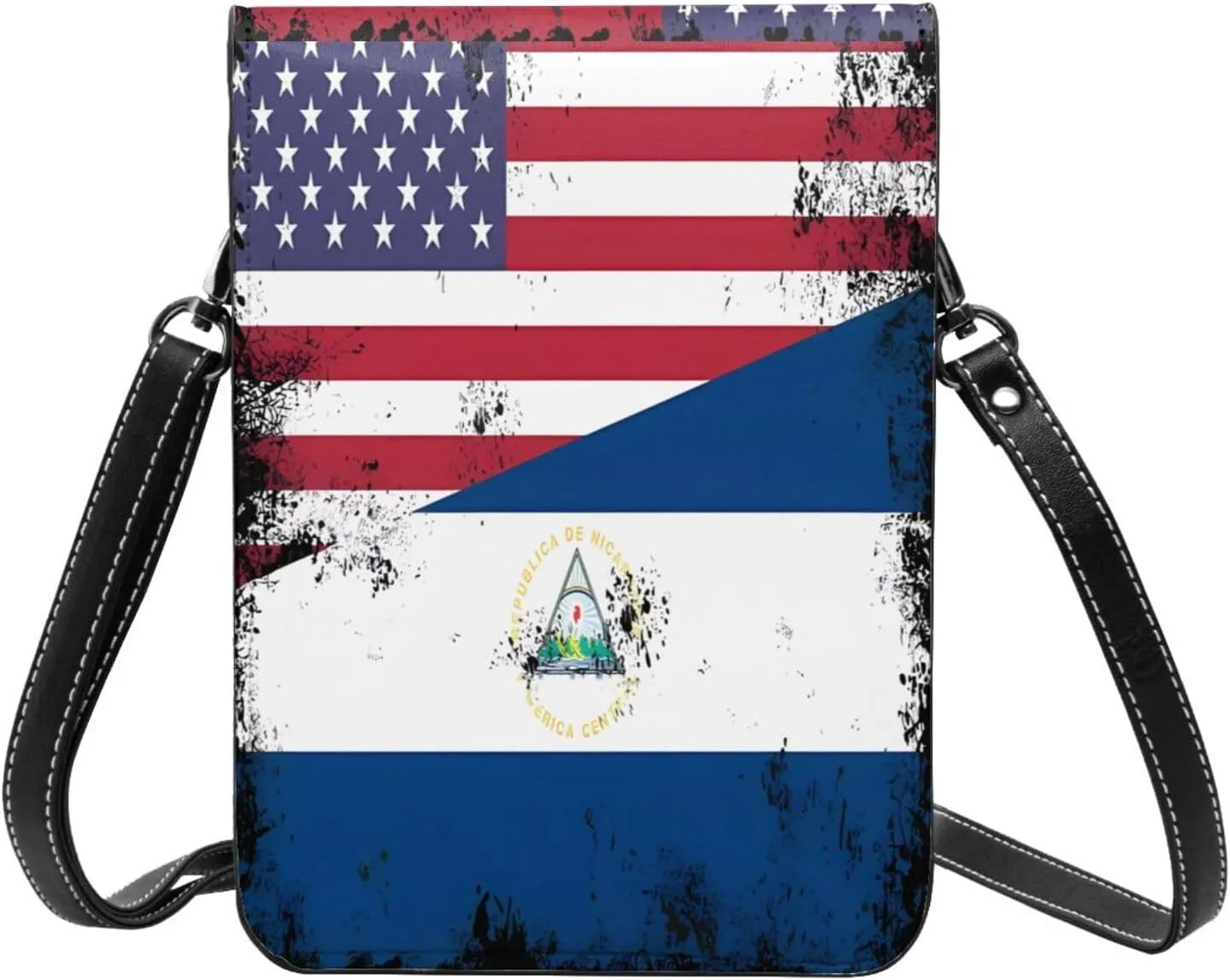 Pride Rainbow American Flag LGBT Leather Crossbody Cell Phone Purse Small Wallet Bags Adjustable Phone Bag for Women