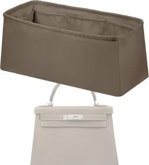 Purse Handbag Silky Organizer Insert Keep Bag Shape Fits Herme Kelly Pochette/Mini/20/25/32/35/40 bags, Luxury Handbag Tote Lightweight Sturdy(Kelly Pochette,Etoupe grey)