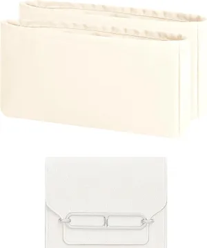 Purse Handbag Silky Organizer Insert Keep Bag Shape Fits Hermes Roulis 18/23 bags, Luxury Handbag Tote Lightweight Sturdy(Roulis 18,Craie)