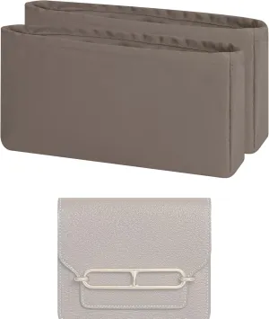 Purse Handbag Silky Organizer Insert Keep Bag Shape Fits Hermes Roulis 18/23 bags, Luxury Handbag Tote Lightweight Sturdy(Roulis 18,Etoupe grey)