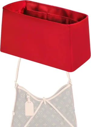 Purse Handbag Silky Organizer Insert Keep Bag Shape Fits LV Caryyall PM/MM bags, Luxury Handbag Tote Lightweight Sturdy(Carryall PM,Rouge moyen)