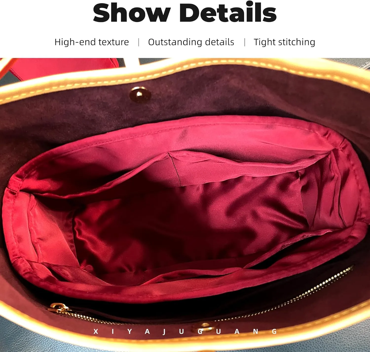 Purse Handbag Silky Organizer Insert Keep Bag Shape Fits LV Caryyall PM/MM bags, Luxury Handbag Tote Lightweight Sturdy(Carryall PM,Rouge moyen)