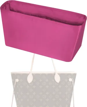 Purse Handbag Silky Organizer Insert Keep Bag Shape Fits LV-Neverfull-PM/MM/GM Bags, Luxury Handbag Tote Lightweight Sturdy(Rose pourpre, Neverfull-MM)