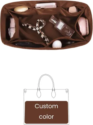 Purse Organizer for Onthego, Silky Bag Insert, Lightweight Handbag Shaper for Woman, Satin Material Multiple Pockets, Daily Use (Custom Color)