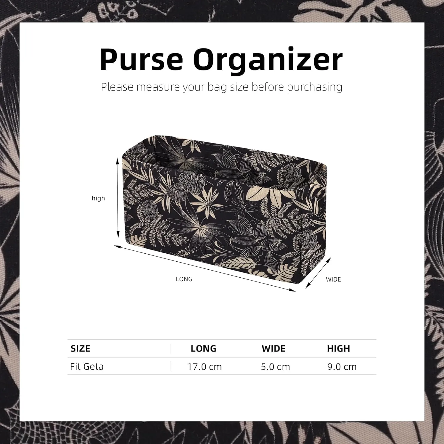 Purse Organizer Insert fits Hermes Geta Bags, Large Capacity Inner Bag, Geta Bag Insert, Luxury Handbag Tote Shaper (Geta, Dark Fragrance)