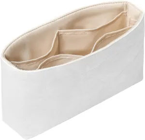 Purse Organizer Insert for Handbags TYVEK Inner Bag Organizers Compatible with Chanel 22 Bag Middle Size with Practical Pockets(Craie,Middle Size)