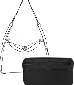 Purse Organizer Insert for Hermes Lindy 30 Bags,Black,Luxury Bags Storage with Silk, Lightweight Shaper for Daily Use, Pockets Large Capacity.