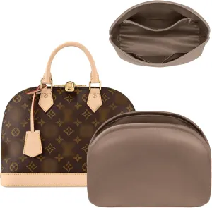 Purse Organizer Insert for LV Alma, Silk Bag Organizer Purse Organizer Insert for Alma PM BB insert organizer,Shell Tote Organizer for Women with Zipper Pocket
