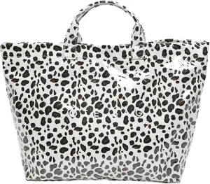 PVC Tote Bag,Leopard Print Bag Women's Letter Print Handbag Large Work Top-handle Handbag Carry All Plastic Totes