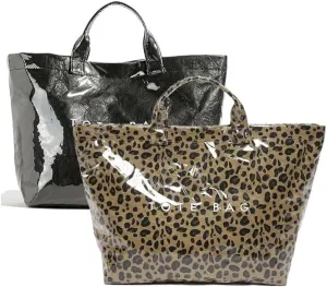 PVC Tote Bags for Women, Womens Letter Print Tote Bag Large, Clear PVC Carry All Bag, Cheetah Print Bag for Women