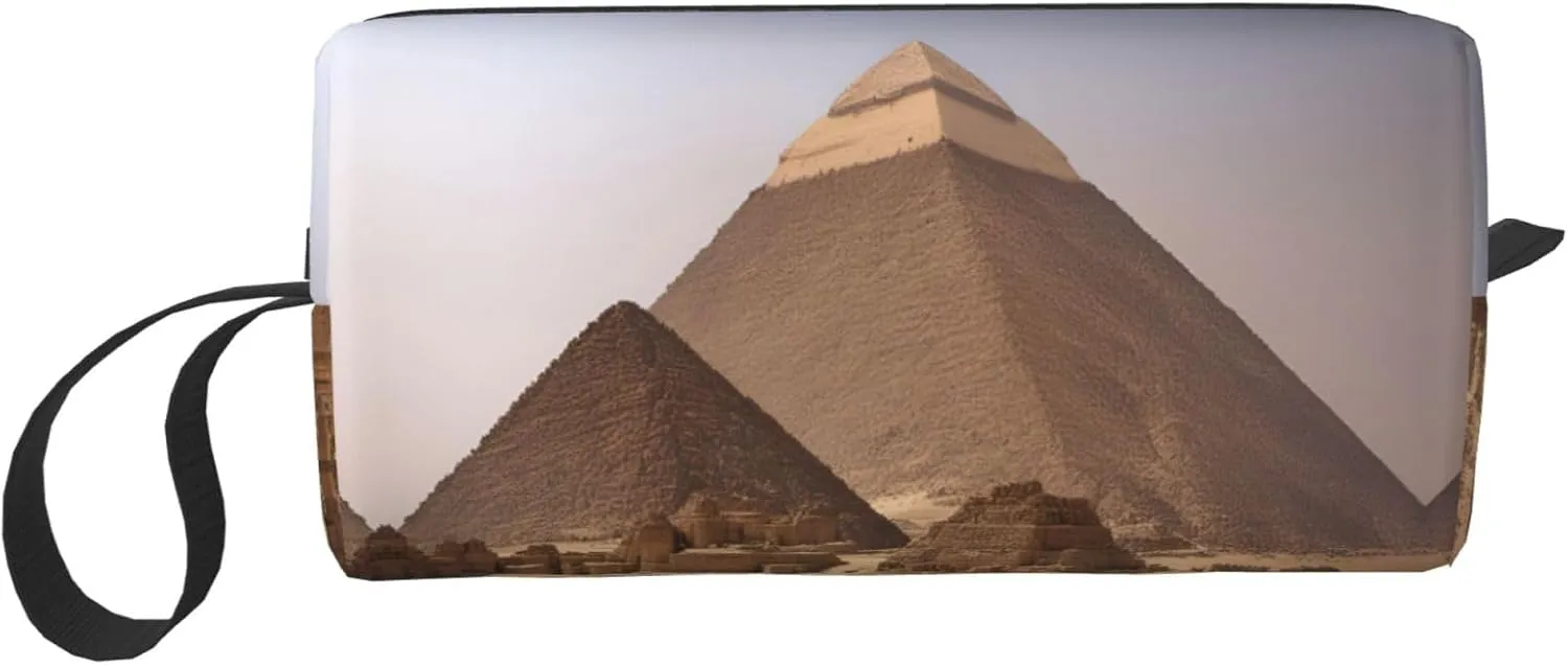 Pyramids of Egypt print Large Capacity Travel Makeup Case Organizer Makeup Bag Portable Cosmetic Bag For Women