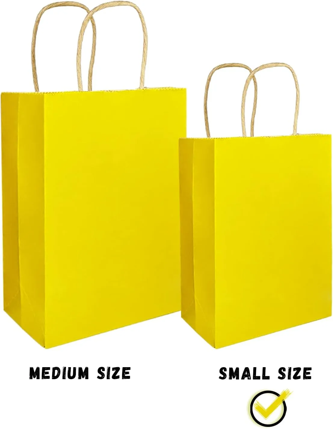 qiqee 60-Packs Paper Bags with Handles Bulk 8.26"×6"×3.15" Small Gift Bags 16 Different Senior Color Bags Multiple Uses（Small Size）