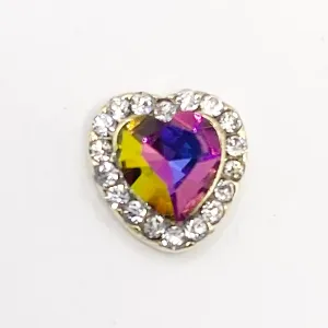 Queen - Nail Charms 10pc - #053 Gold Rainbow Hearts