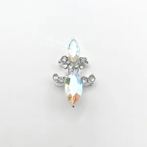 Queen - Nail Charms 10pc - #216 Silver Iridescent Crest