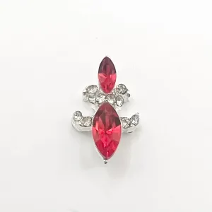 Queen - Nail Charms 10pc - #217 Silver Red Crest