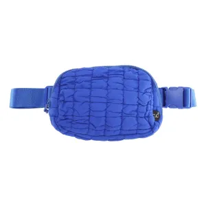 Quilted Puffer C.C Belt bag-Cobalt Blue