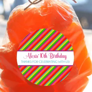 Rainbow Birthday Party Stickers