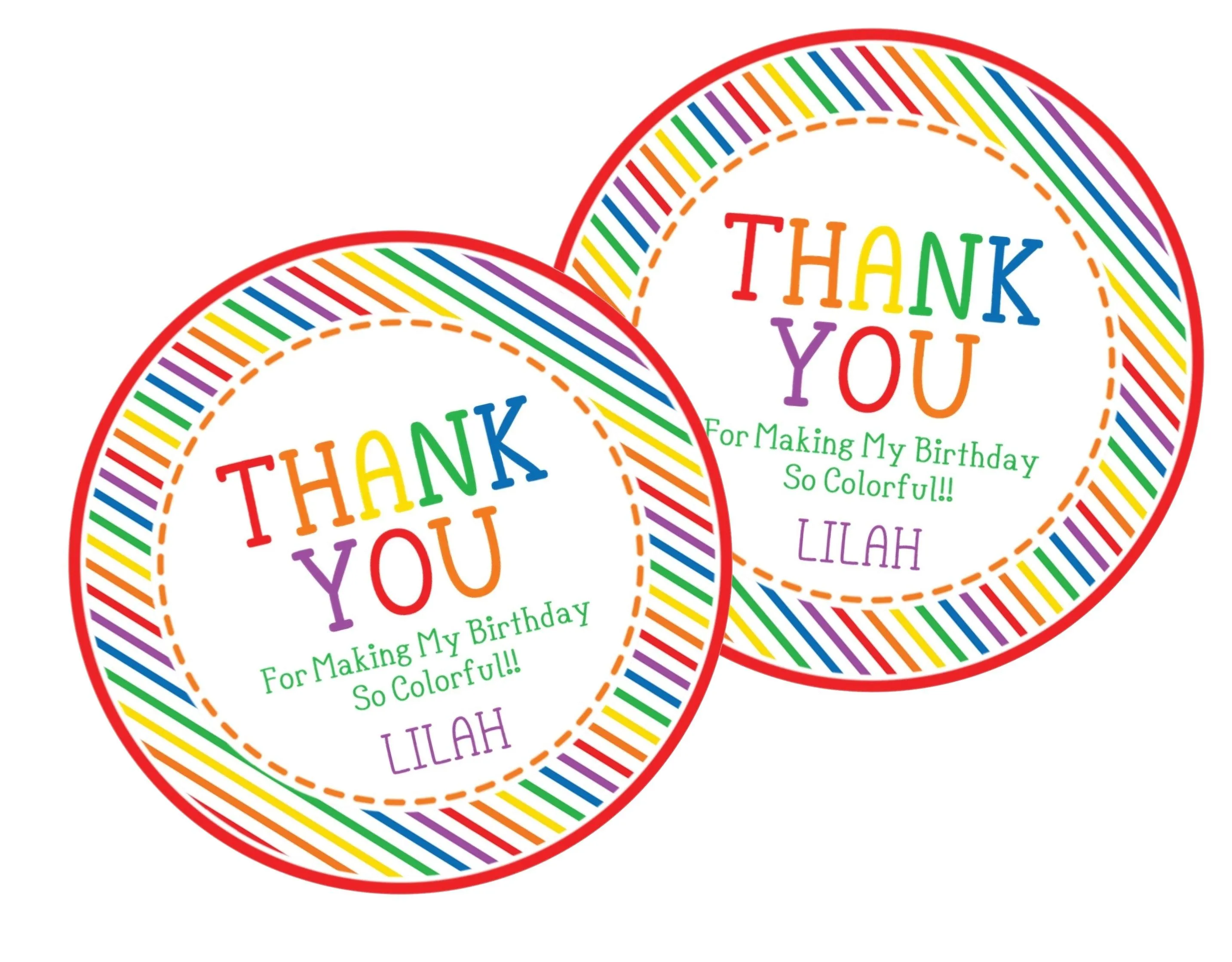 Rainbow Birthday Stickers