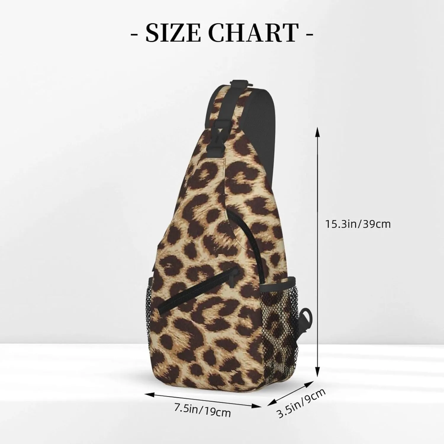rainbow cheetah Sling Bag Adjustable Crossbody Bag Casual Chest Bags Travel Shoulder Backpack For Women Men