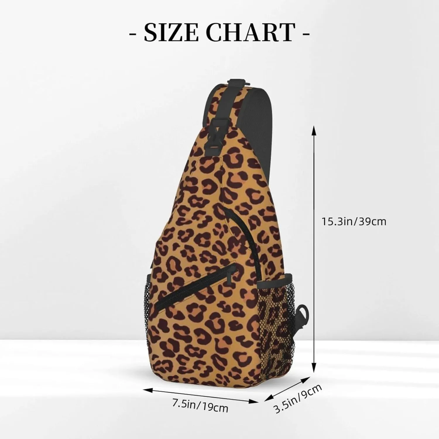 rainbow cheetah Sling Bag Adjustable Crossbody Bag Casual Chest Bags Travel Shoulder Backpack For Women Men