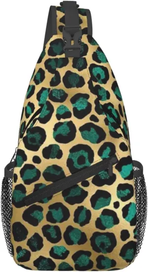 rainbow cheetah Sling Bag Adjustable Crossbody Bag Casual Chest Bags Travel Shoulder Backpack For Women Men