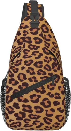 rainbow cheetah Sling Bag Adjustable Crossbody Bag Casual Chest Bags Travel Shoulder Backpack For Women Men