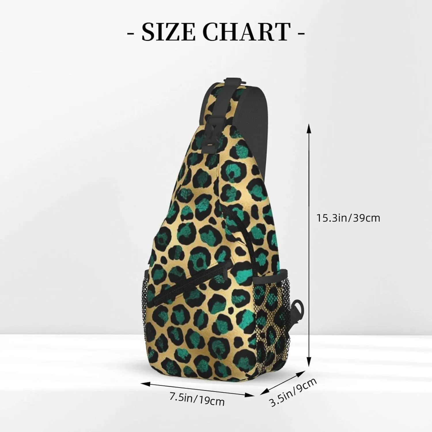 rainbow cheetah Sling Bag Adjustable Crossbody Bag Casual Chest Bags Travel Shoulder Backpack For Women Men