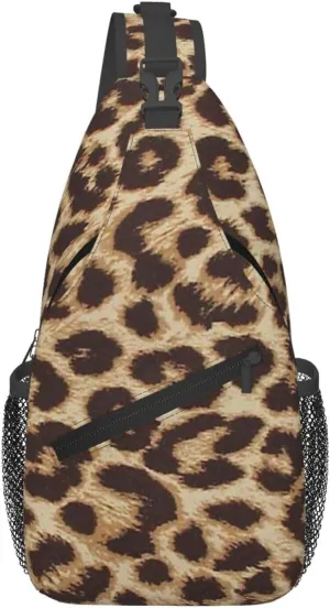 rainbow cheetah Sling Bag Adjustable Crossbody Bag Casual Chest Bags Travel Shoulder Backpack For Women Men