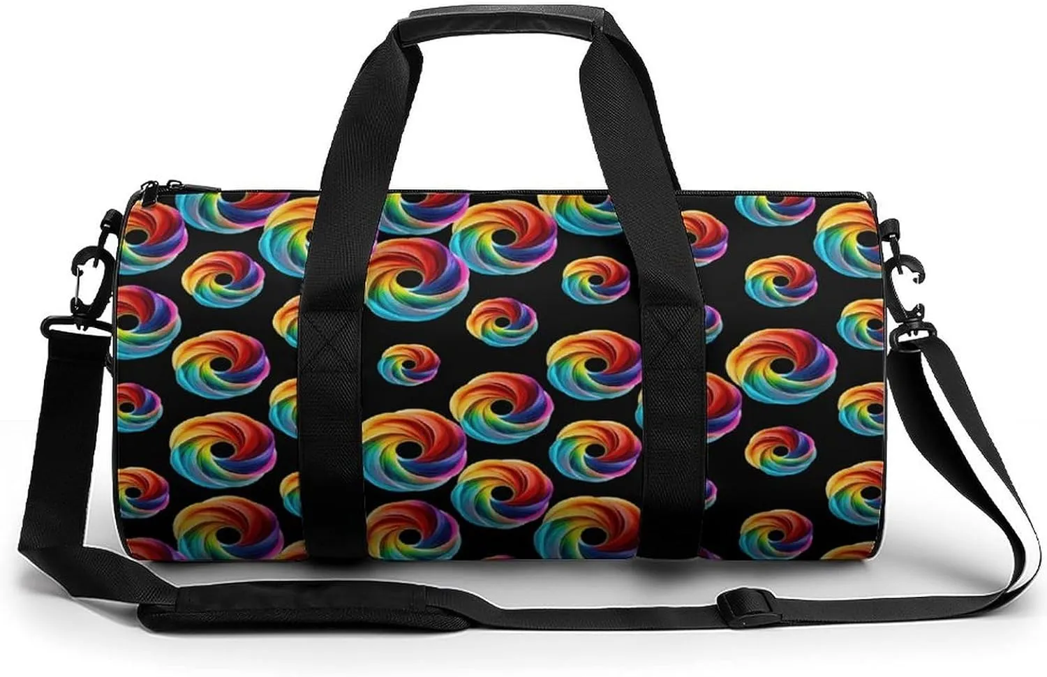 Rainbow Color Circle Travel Duffel Bag Gym Bags Sports Tote Shoulder Weekender Handbag for Men Women