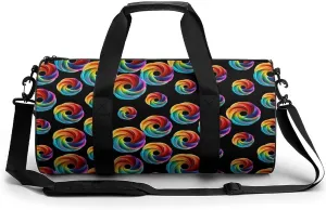 Rainbow Color Circle Travel Duffel Bag Gym Bags Sports Tote Shoulder Weekender Handbag for Men Women