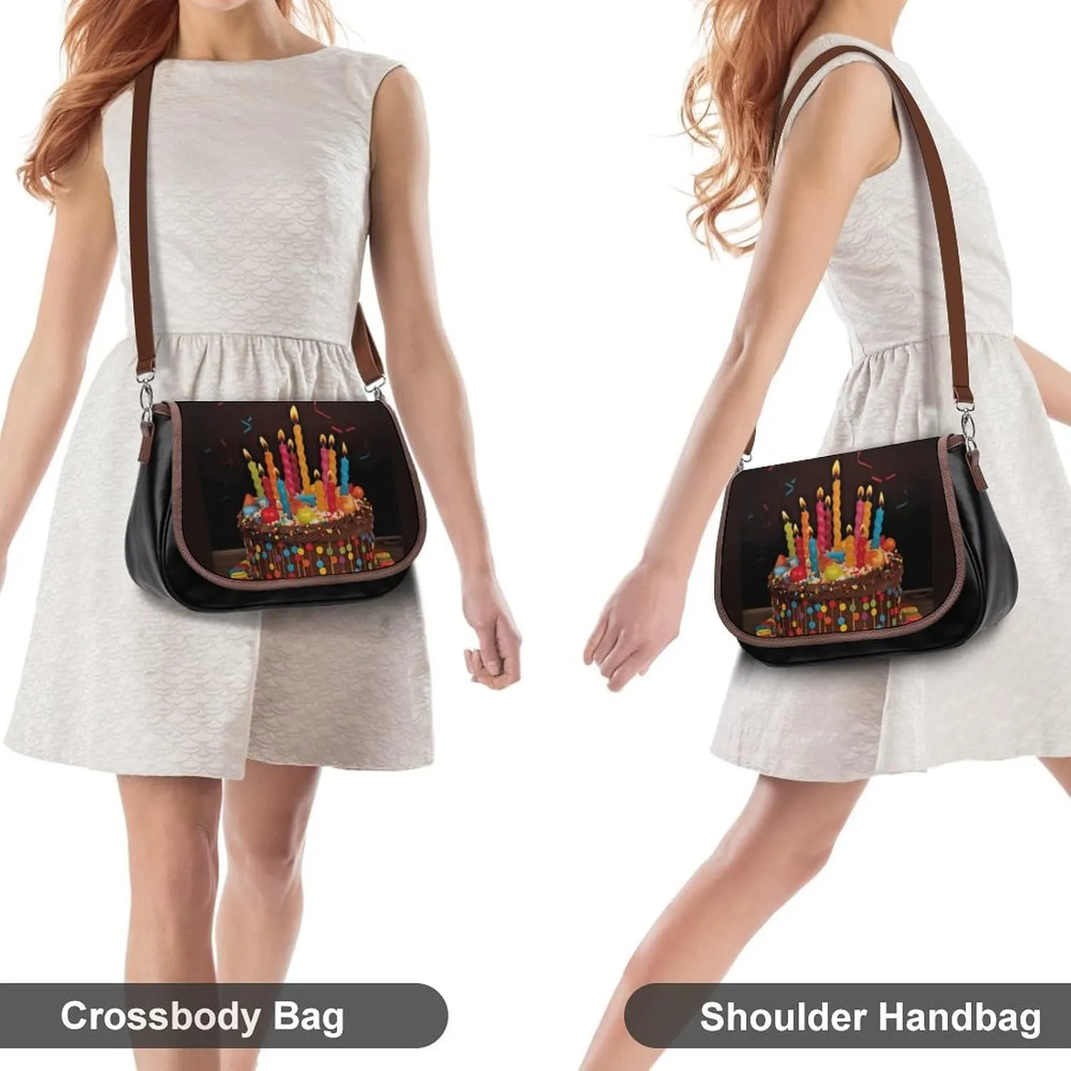 Rainbow Color Plaid-png Crossbody Bags for Women Travel Shoulder Bag Small Leather Cross Body Handbags