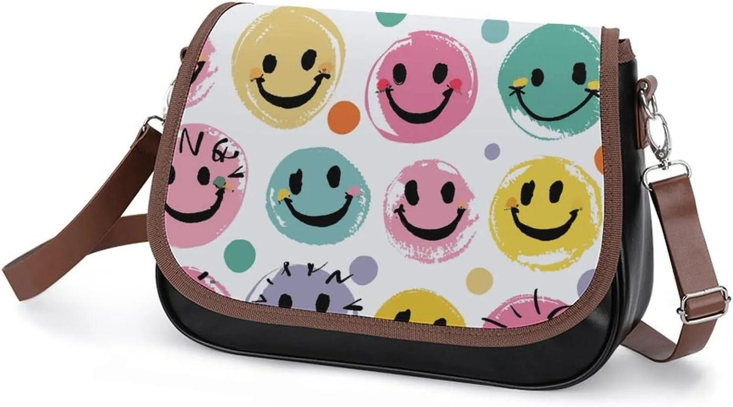 Rainbow Color Plaid-png Crossbody Bags for Women Travel Shoulder Bag Small Leather Cross Body Handbags