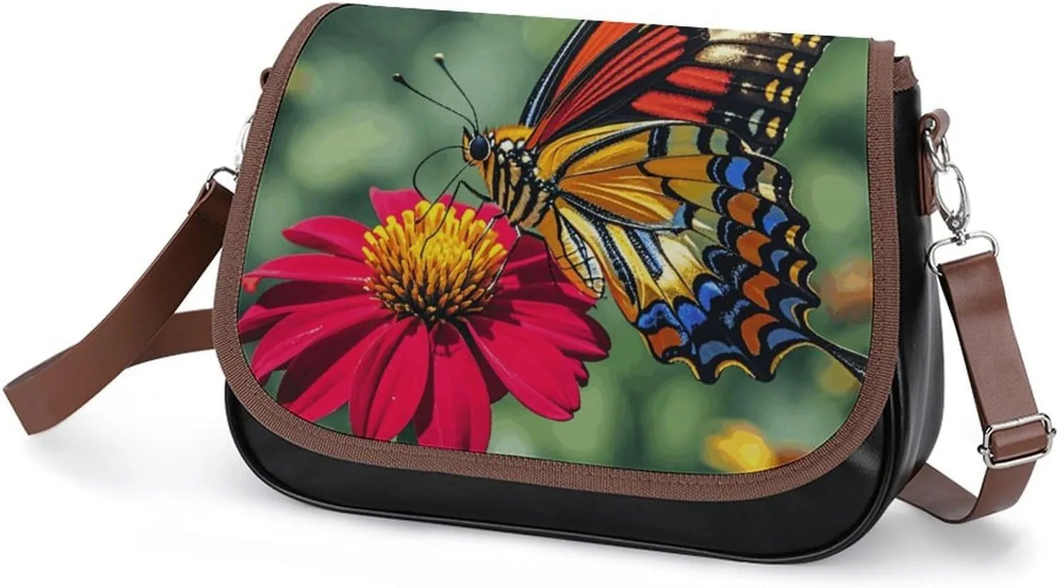 Rainbow Color Stripe Crossbody Bags for Women Travel Shoulder Bag Small Leather Cross Body Handbags