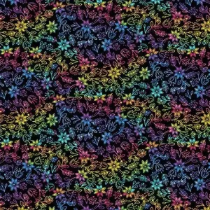 Rainbow Garden Rainbow Meadow in Black