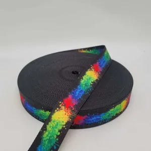 Rainbow Ink Seat Belt Webbing, bag straps, crossbody straps