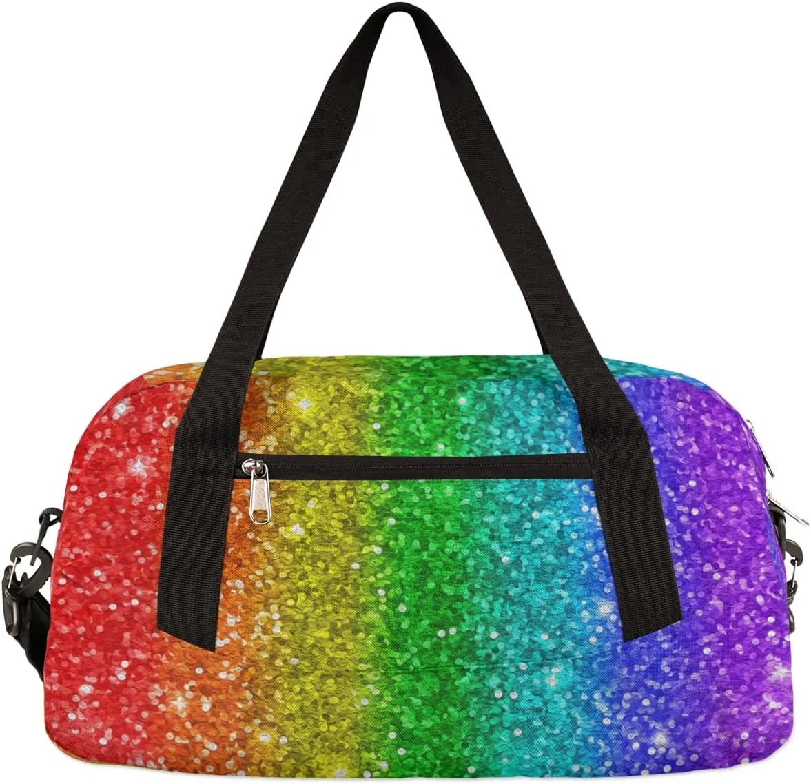 Rainbow Kids Duffel Bag for Girls Boys Teens, Rainbow Oil Painting Dance Bag Overnight Small Duffel Bag Carry On Weekend Sports Gym Travel Bag for School Practice Gymnastics Ballet