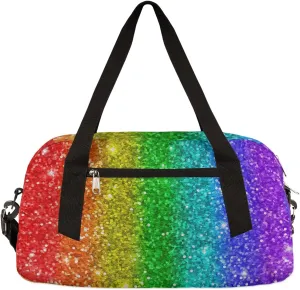 Rainbow Kids Duffel Bag for Girls Boys Teens, Rainbow Oil Painting Dance Bag Overnight Small Duffel Bag Carry On Weekend Sports Gym Travel Bag for School Practice Gymnastics Ballet