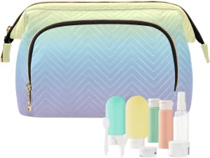 Rainbow Mix Clouds Vague Travel Bag Zipper Cosmetic Case Storage Bag Change Purse for Card Key Organizer