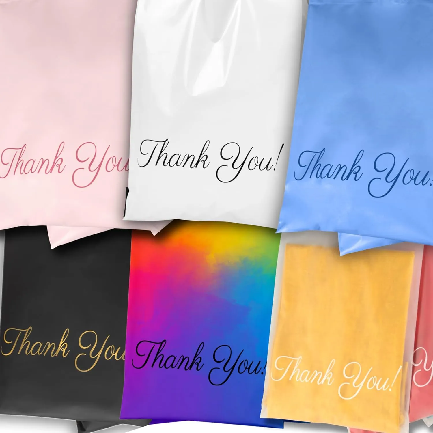 Rainbow Shipping Bags for Clothing 12x15, 50 Pack Packaging Bags, Poly Mailers Thank You Mailing Bags, Self Seal Bags for Small Businesses