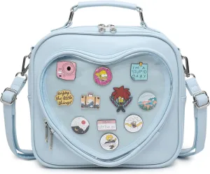 RAINBOW SMILE Ita Bag Multi-Purpose Backpack Crossbody Heart Purse Kawaii Pin Display with Insert