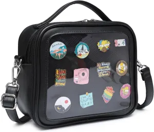 RAINBOW SMILE Ita Kawaii Crossbody Purse Messenger Clear Shoulder Bag for Pin Display