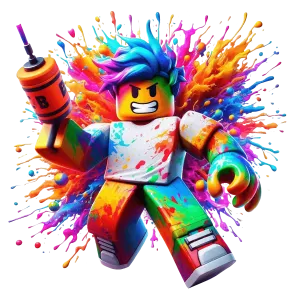 Rainbow Splatter Color Drip Roblox DTF (direct-to-film) Transfer