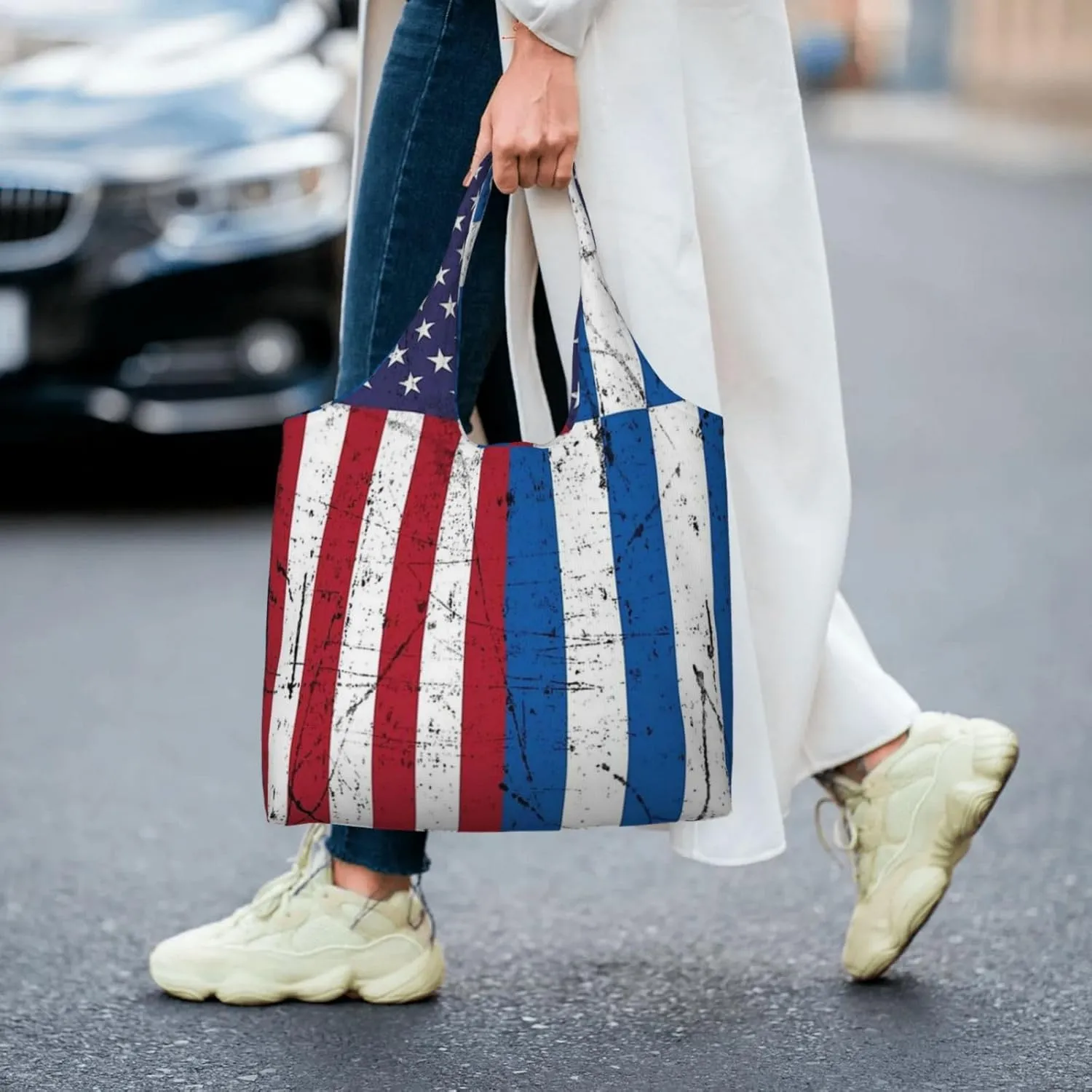 Realistic Tiger Skin Print Canvas Tote Bags Reusable Shopping Bag Handbag for Shopper Beach Gifts