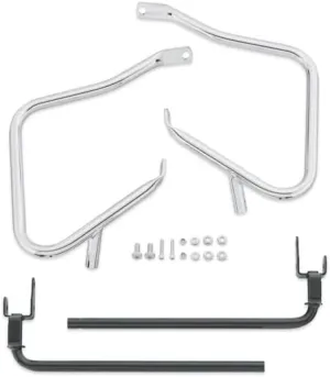Rear Saddlebag Guards Support Kit for Harley Touring Electra Street Glide Road King Ultra Classic Limited CVO 2014-2022 SaddleBags Bag Bars Guard Mount (Chrome)