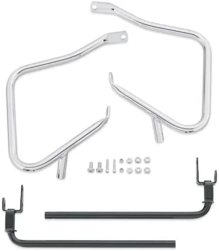 Rear Saddlebag Guards Support Kit for Harley Touring Electra Street Glide Road King Ultra Classic Limited CVO 2014-2022 SaddleBags Bag Bars Guard Mount (Chrome)