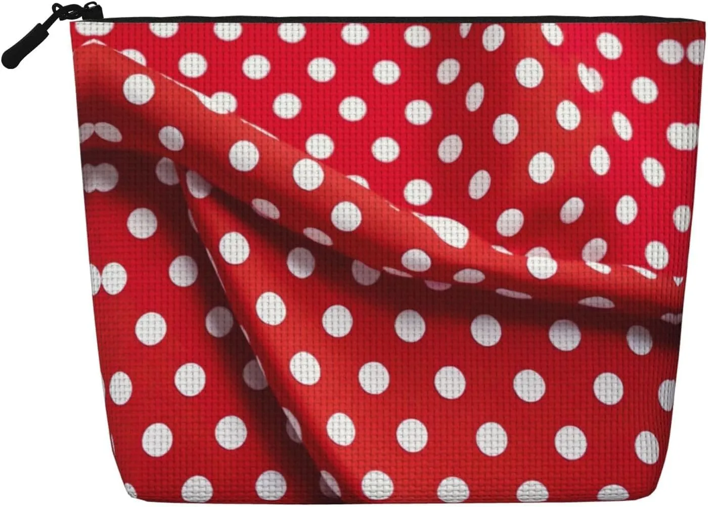 red white polka dot Print Cosmetic Bags for Women Large Capacity Purse Travel Toiletry Zipper Storage Pouch