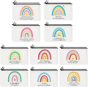Reginary 20 Pieces Cosmetic Bag for Women, Roomy Makeup Bags with Zipper Toiletry Bag Pouch Travel Packing Accessory Organizer Gifts, 7 x 4.3 Inches(Employee)