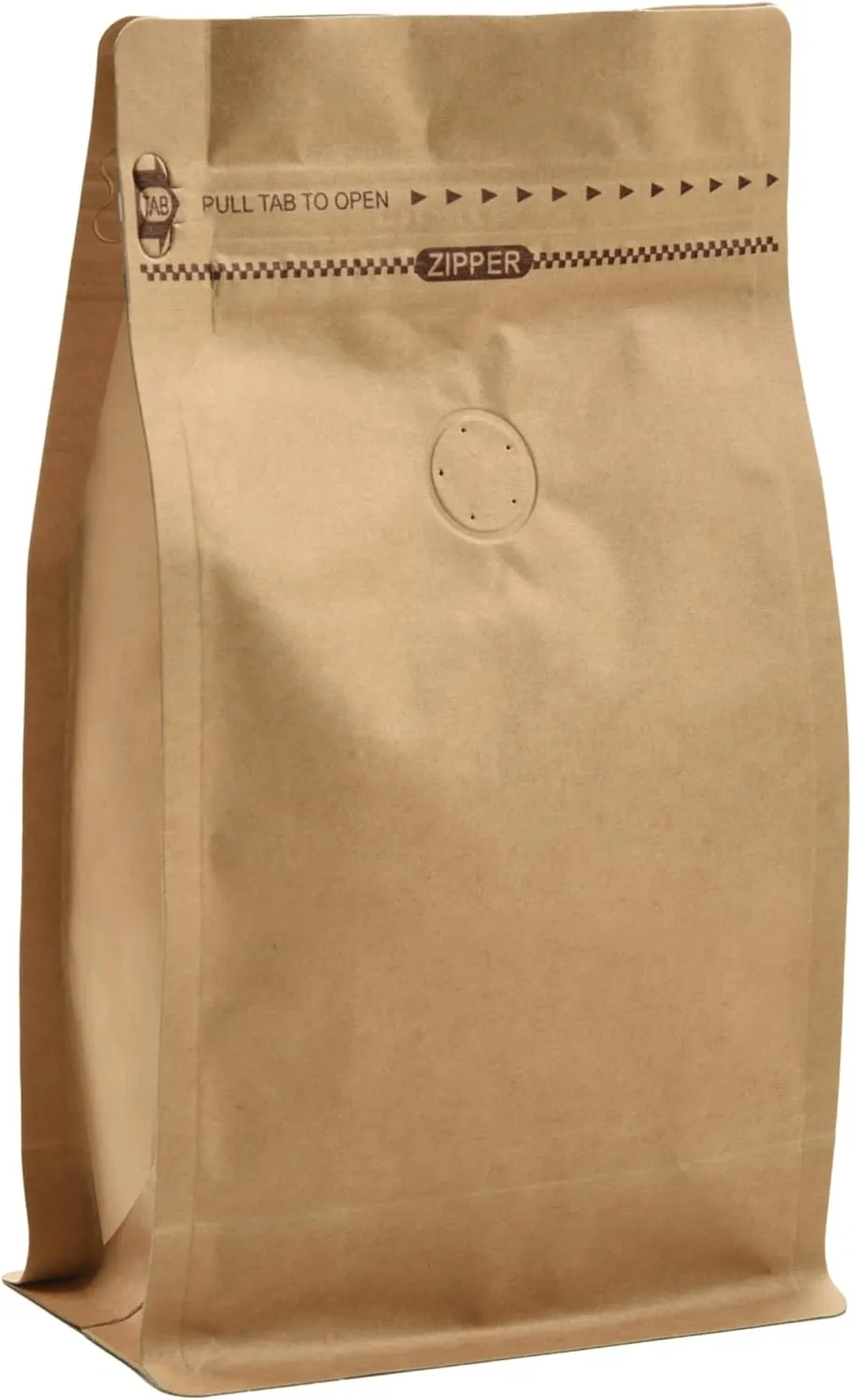 Resealable Kraft Paper Coffee Bags with Degassing Valve, Flat Bottom Side Gusset Stand Up Coffee Pouches with Zipper Lock (Pack of 100, Size for 4 oz/120 grams Coffee Beans or Ground)